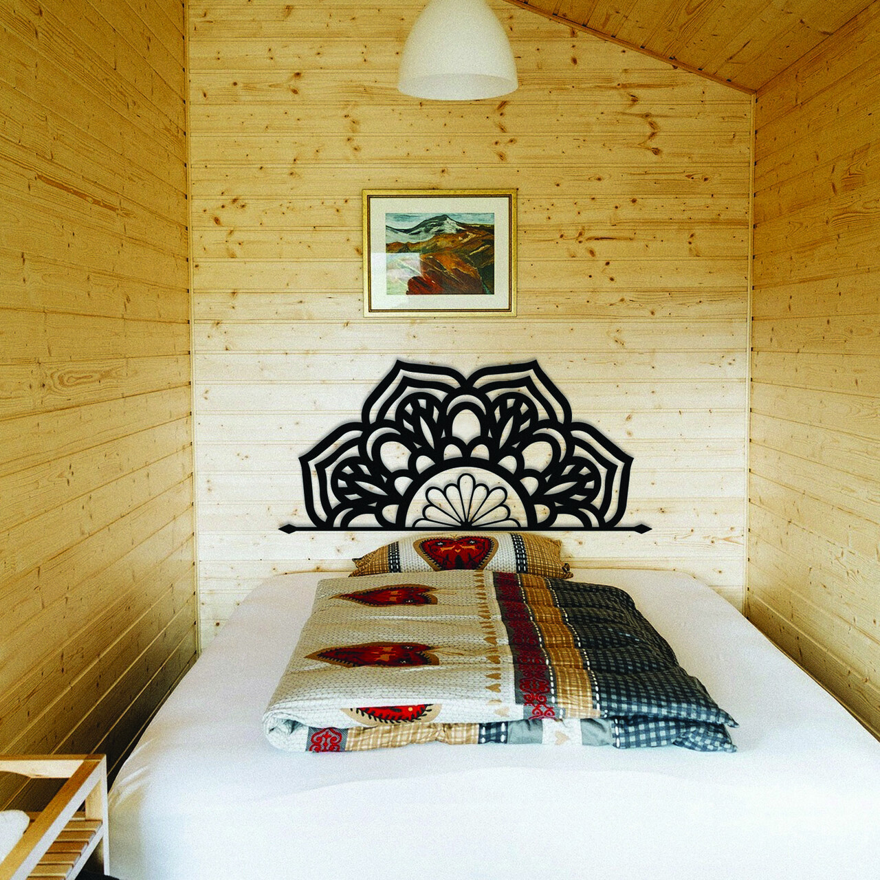 Decoratiune de perete, Siena, metal, 160 x 73 cm, negru - imagine 7